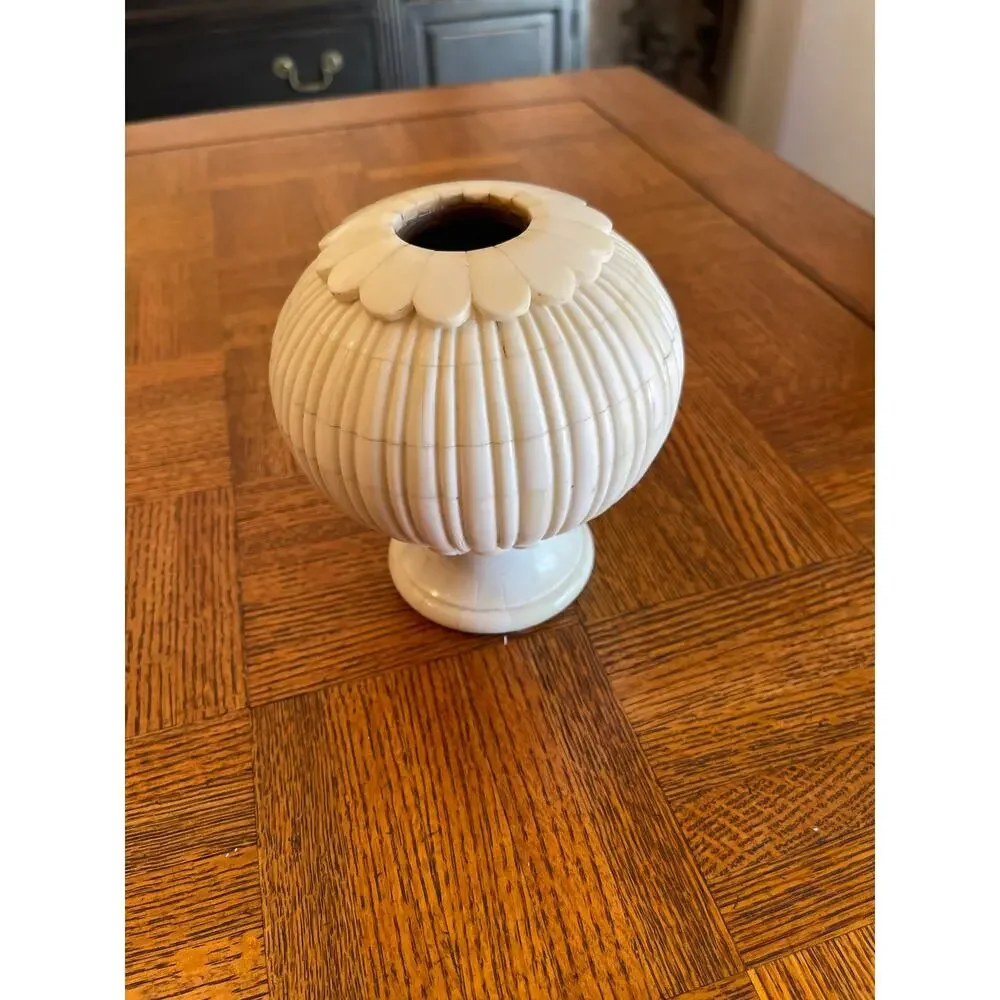 Vintage Carved Bone Vase 1960’s-1980’s era